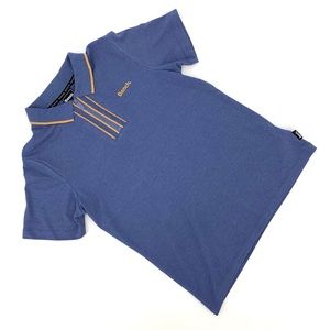 Bench NWT Blue with Tan 1/4 Zipper Short Sleeve Polo Shirt, Small